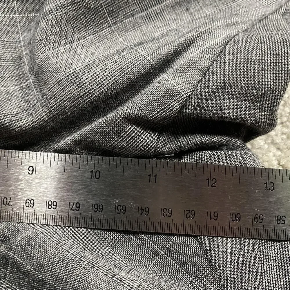 Banana Republic Pants Mens 34x30* Gray Wool Glen Plaid Slim Fit Dress Trousers